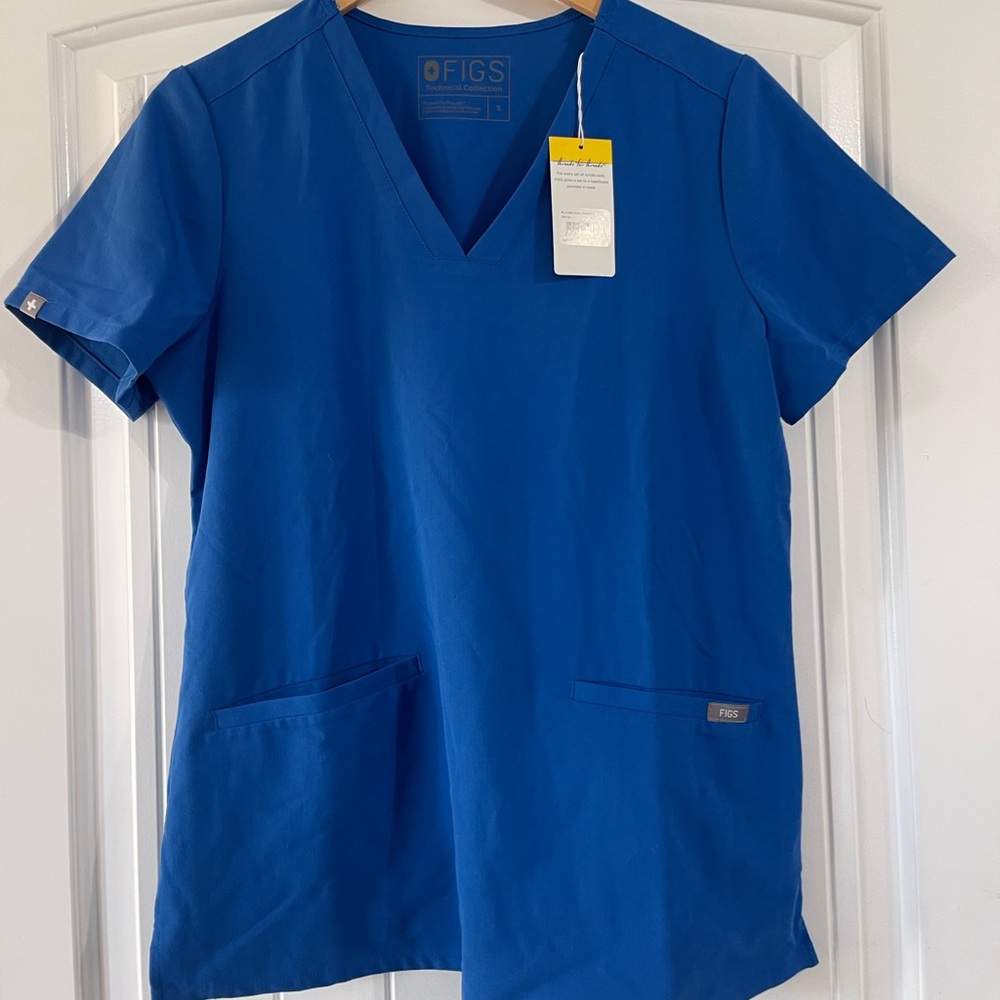 Figs casma royal blue scrub top